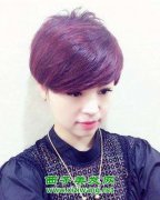 紫色沙宣短发女发型图片